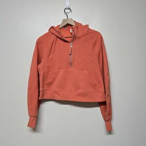 Lululemon Scuba Oversized 1/2 Zip Hoodie‎ Orange Sz XS/S Yoga Workout Gorpcore